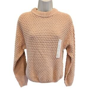 NWT Universal Threads Crochet thick knit Sweater Peach XS winter warm minimalist